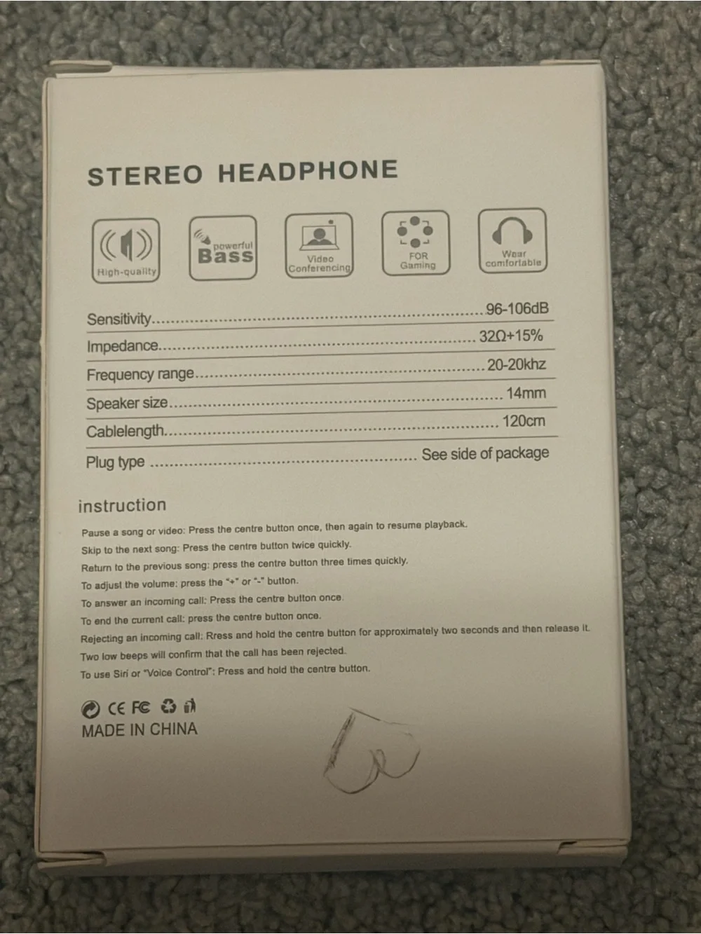 Wired Headphones USB-C - White